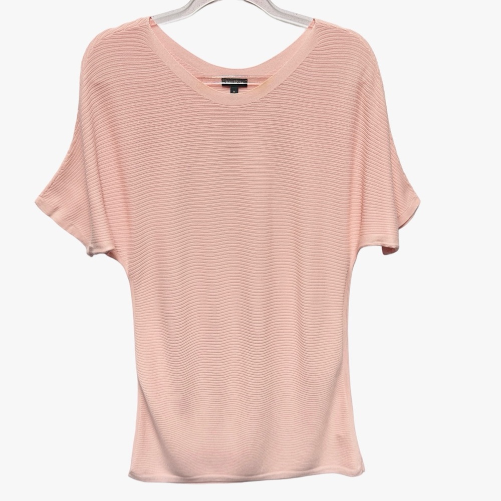 Pure Cotton Rayon Ribbed Knit Top Sweater Tunic Pullover Mini Dress Ballet